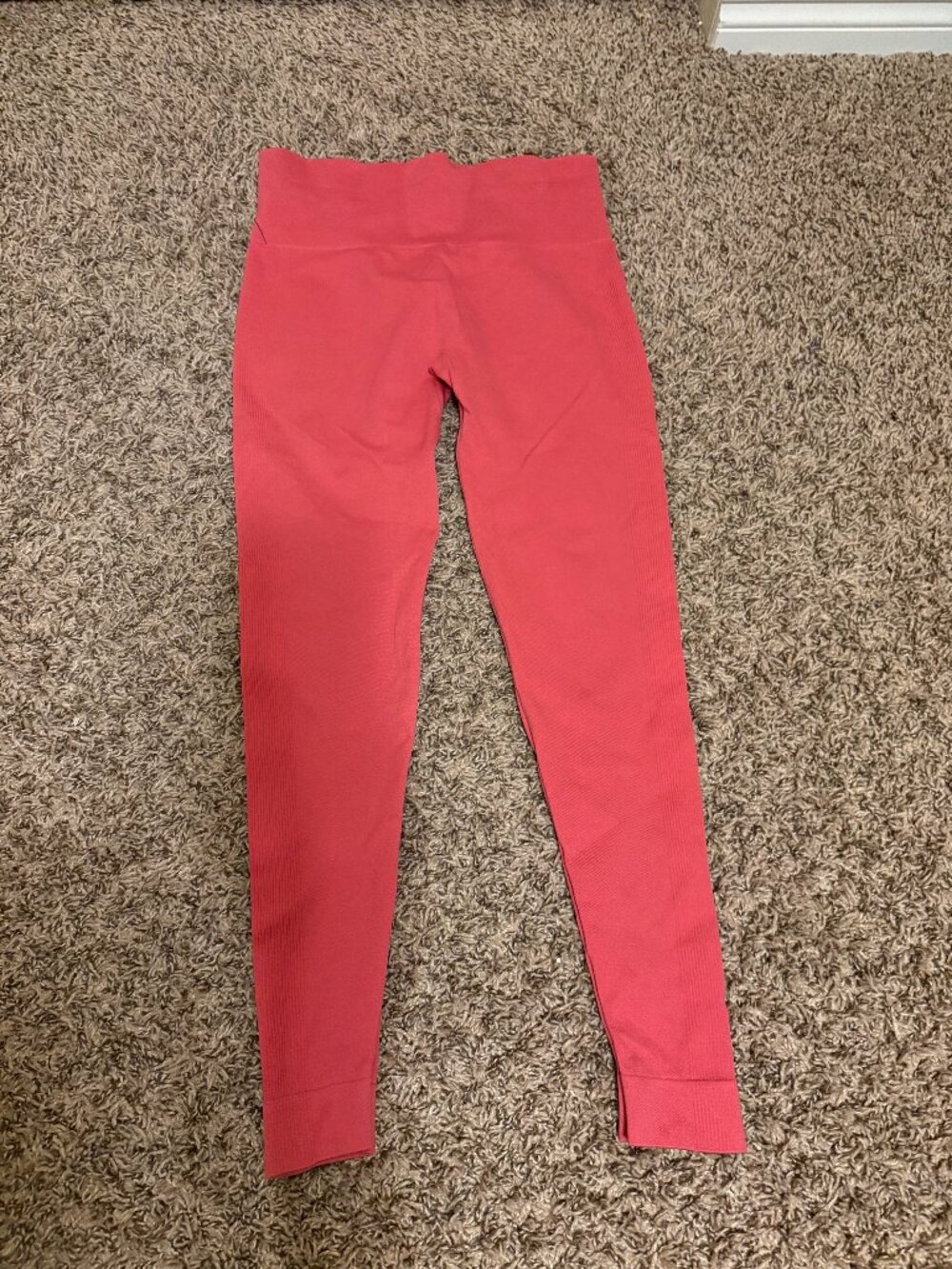 Set Active Leggings Solid Pink Estimated Size Small Ankle Length Nylon Blend